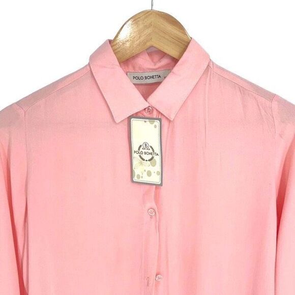 Polo Bonetta Womens Collared Long Sleeves Button Down Shirt Pink Size 36 Small N - Picture 2 of 7
